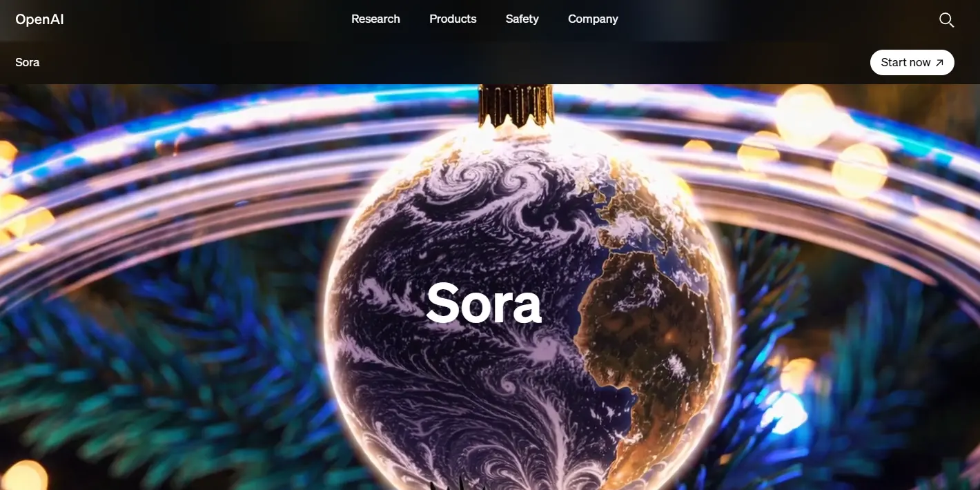 SORA AI Modern workspace with AI technology elements.