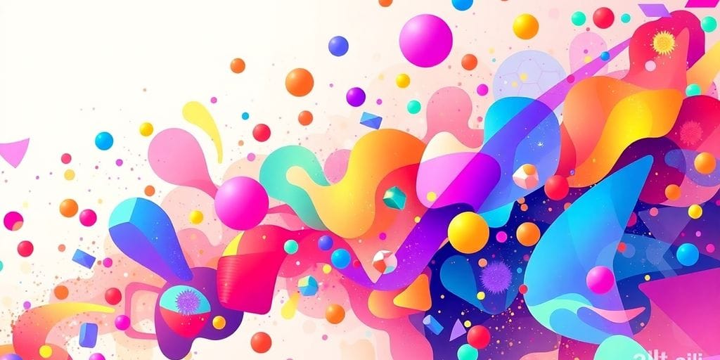 Vibrant AI-generated digital artwork with abstract forms.